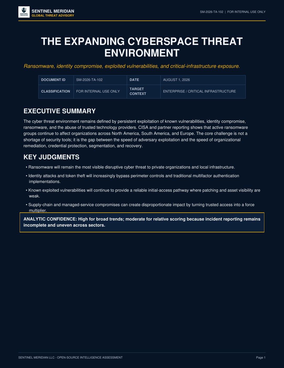 Cover of The Expanding Cyberspace Threat Environment