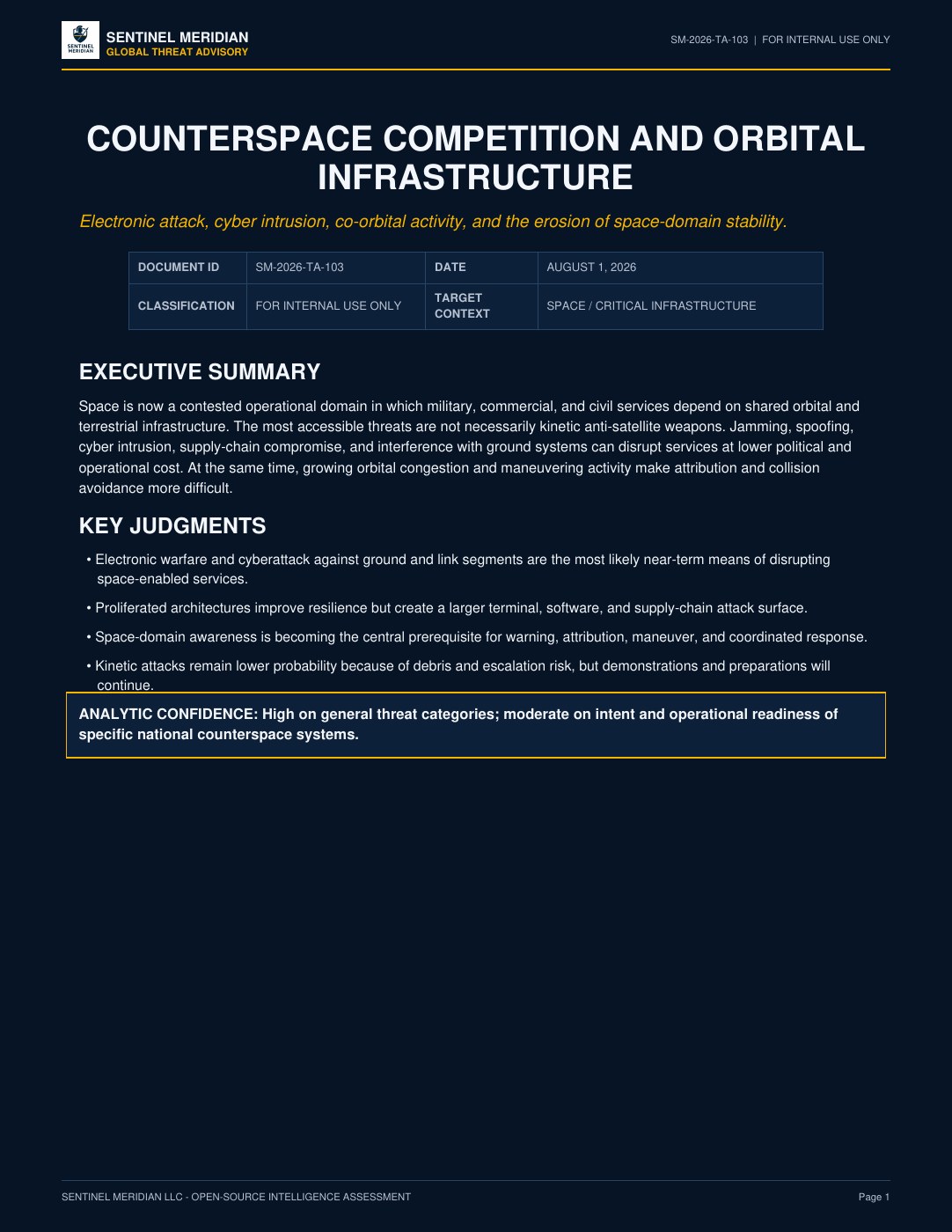 Counterspace Competition and Orbital Infrastructure report cover